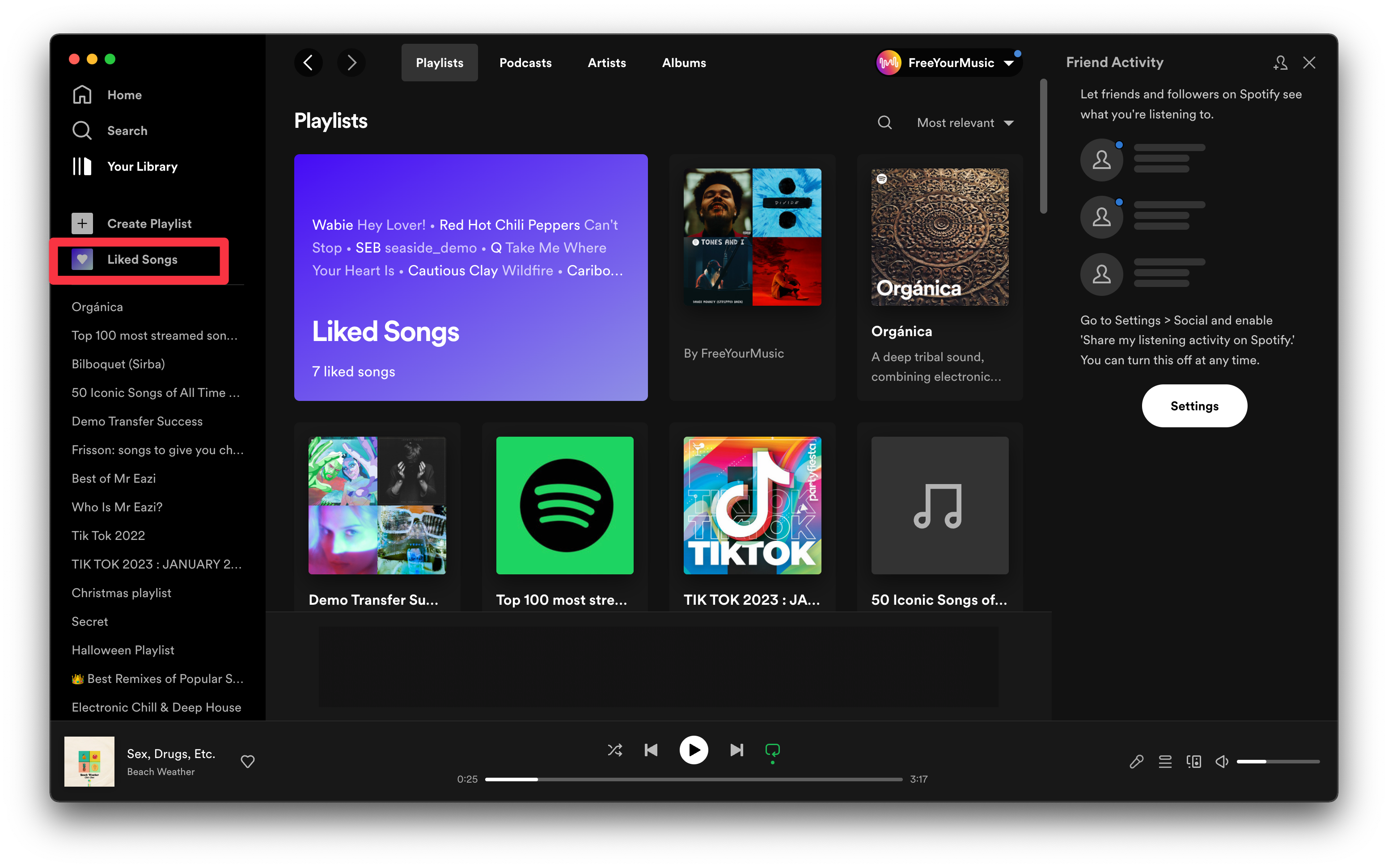 Liked Songs Folder Screenshot