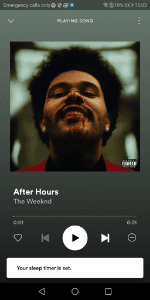 Spotify Sleep Timer Android step 5: timer active turn-down-music-spotify.png