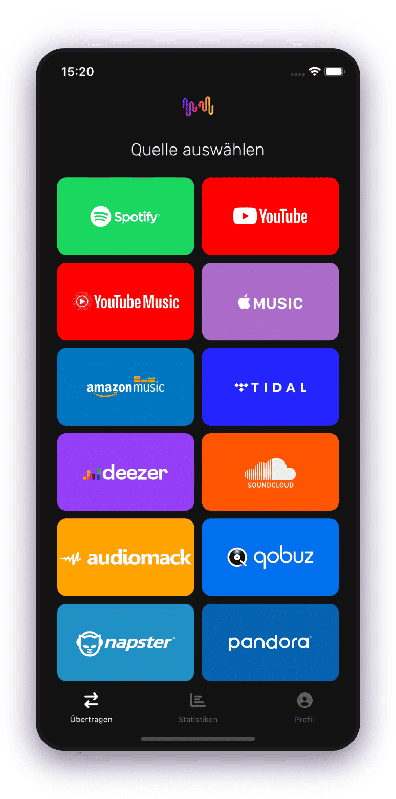 Screenshot der Übertragung der Wiedergabeliste bei der Kommissionierung Spotify