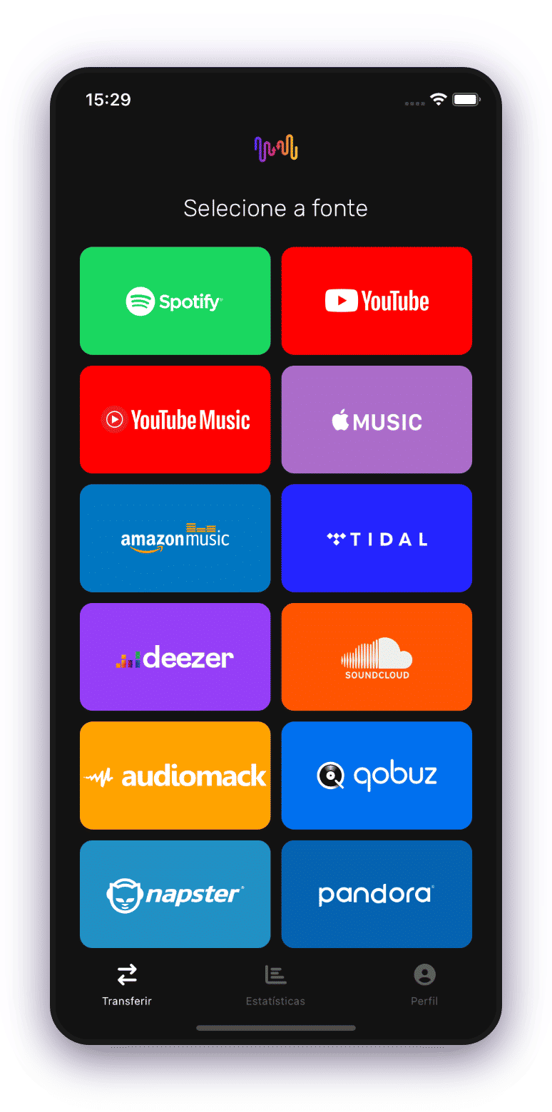 Captura de ecrã da transferência da lista de reprodução selecionada Amazon Music