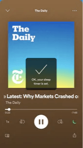 Spotify Podcast Sleep Timer step 4: timer active Set-Sleep-Timer-in-podcasts.png