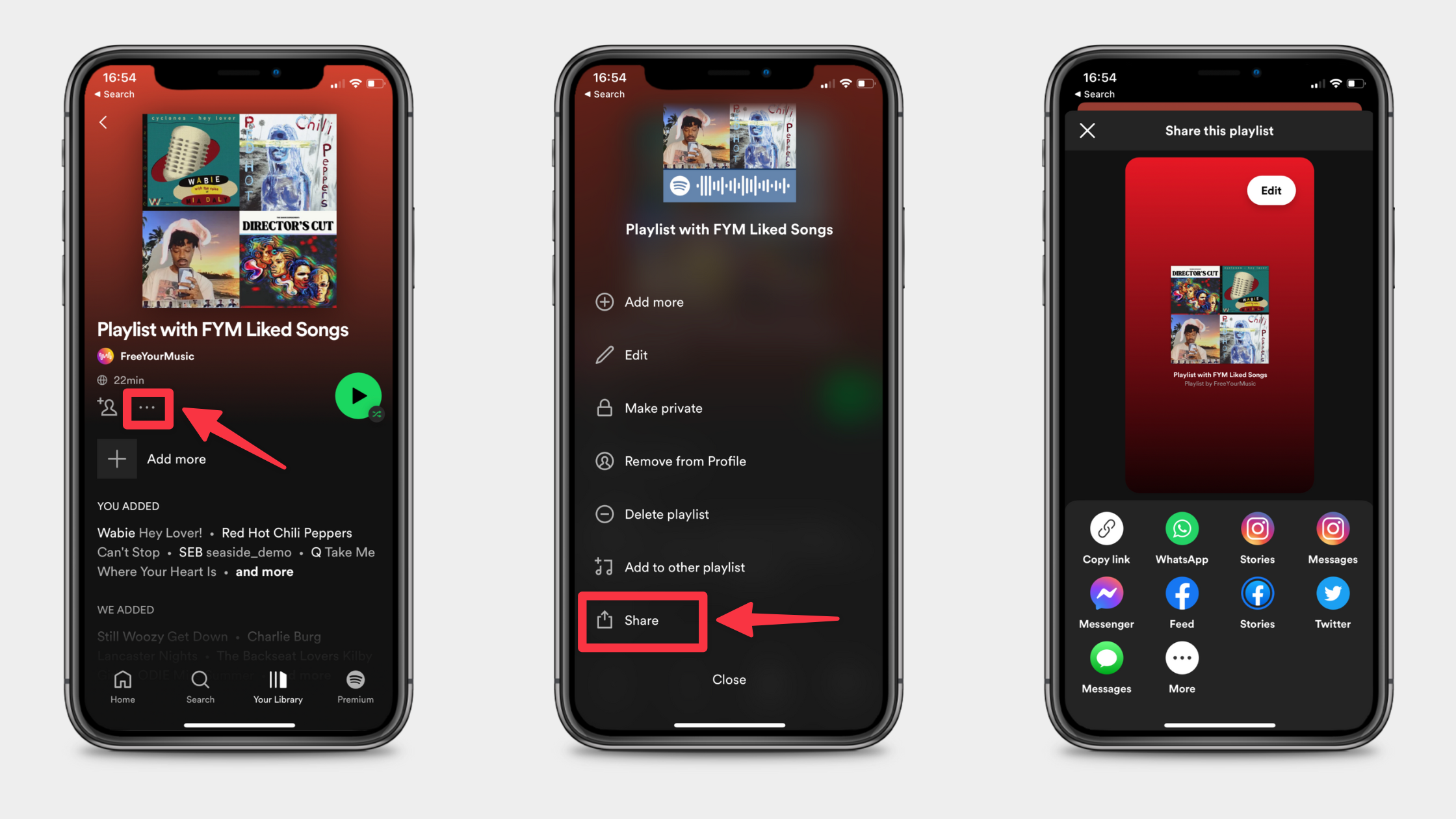 Share Playlist Screenshot